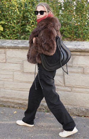 LAURENCE BRAS Lederboho Tasche schwarz