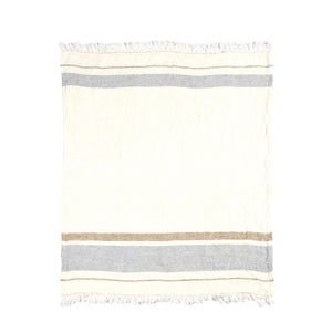 LEINEN towel or table runner "Oyster stripes" 110x180