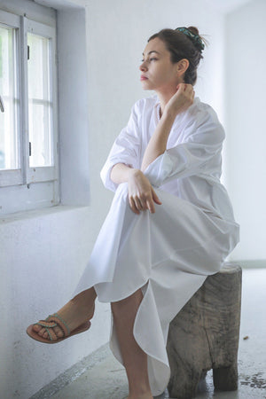 OWL Marrakech long shirt dress "Maison" white