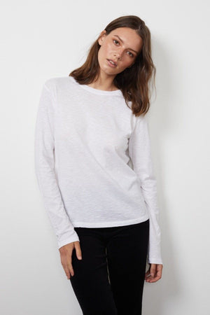 VELVET T-Shirt "Hester" white long sleeve