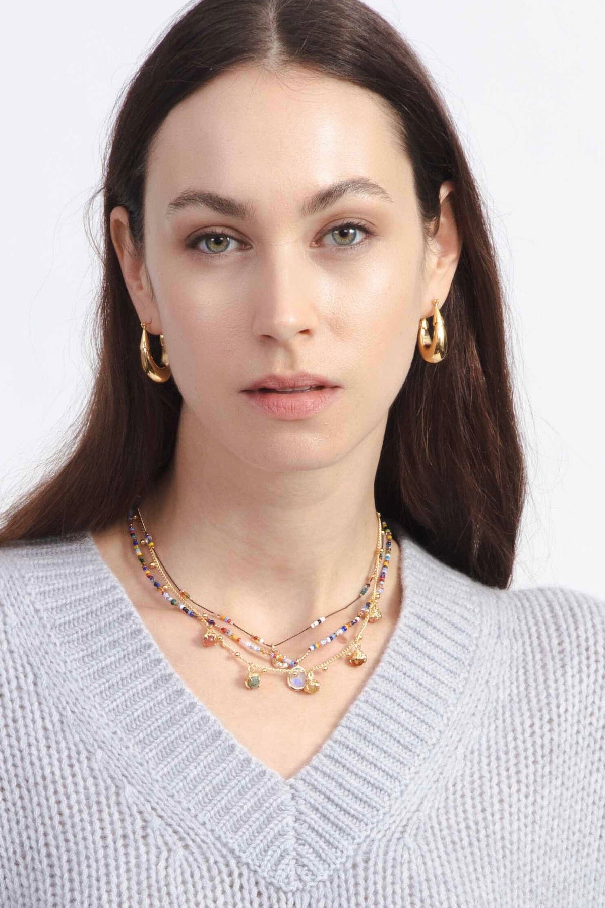 REJANE ROSENBERGER DESIGN Baumwollkette "Boho" Ghana Beads