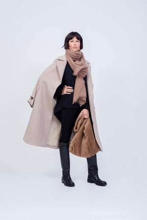 Choice by Réjane Rosenberger cashmere scarf camel (G-03)