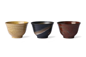 HK Living Kyoto Ceramics - Matcha Bowl - 3er Set