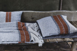 LIBECO wool pillow "MONTANA" gray / sand 40x80
