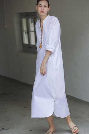 OWL Marrakech Long Shirtkleid "Maison" weiss