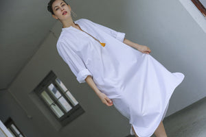 OWL Marrakech long shirt dress "Maison" white