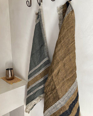 LEINEN guest towel or placemat "TACK STRIPE" 35x50