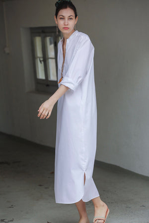 OWL Marrakech Long Shirtkleid "Maison" weiss