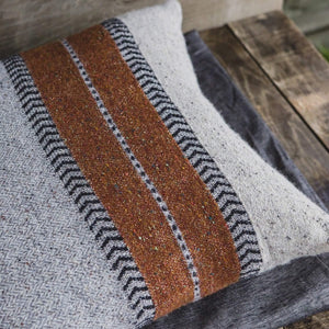 LIBECO wool pillow "MONTANA" gray / sand 40x80
