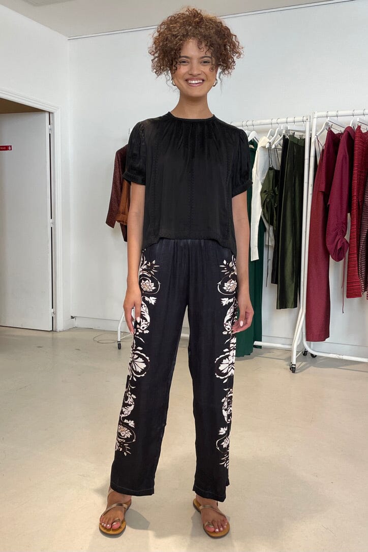 CAROLINA K cotton pants "Gaucho" pants Belen Birds