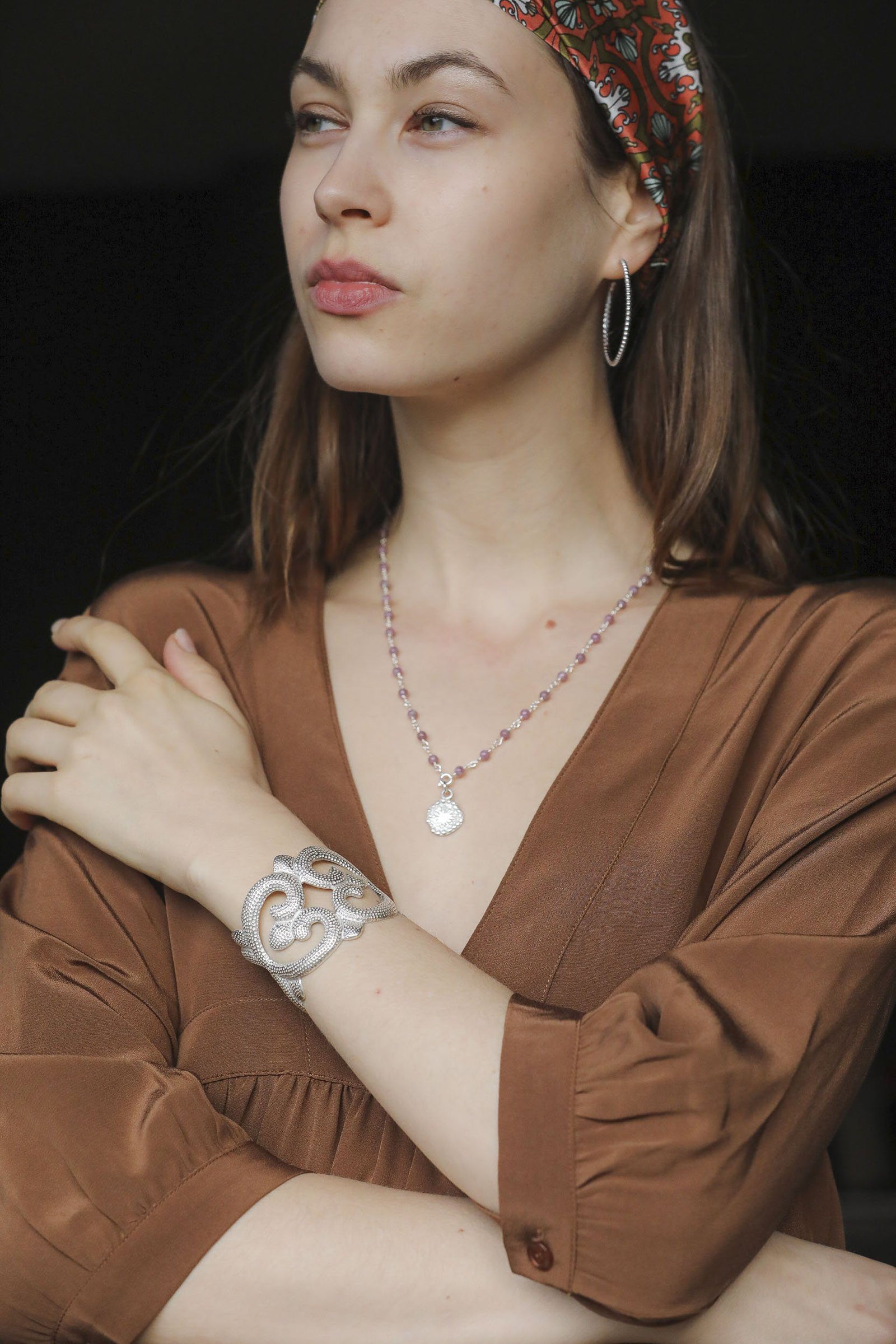 REJANE ROSENBERGER DESIGN Silbercuff "ALMA" gehämmert - Réjane Rosenberger Design