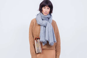 Choice by Réjane Rosenberger cashmere scarf gray méliert (MS-70027)