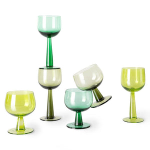 HK Living "The Emerald" Wine Glass low olive