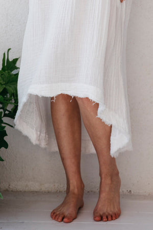 9seed - Tunisia Caftan Dress - Gauze weiss