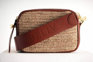IBELIV "ALEFA" Raffia/Leather Bag