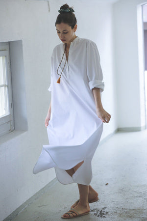 OWL Marrakech long shirt dress "Maison" white