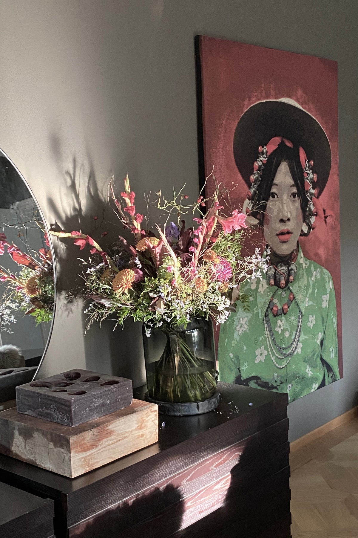 Gommaire MEDIUM Hurricane glass "Daniel" smoky brown