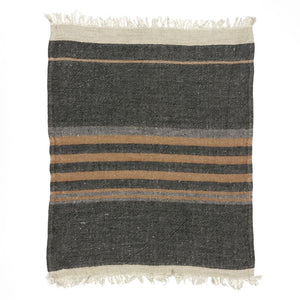 LEINEN Guest Towel "Black Stripes" 55x65