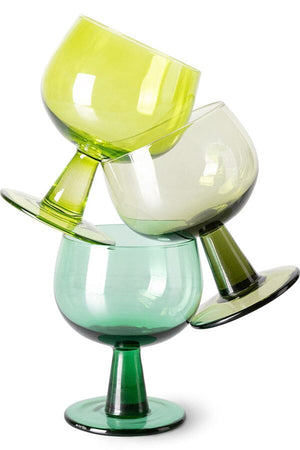 HK Living "The Emerald" Wine Glass low olive