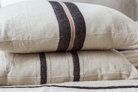 LIBECO Leinenkissen "PATAGONIA" multi stripe 63x63