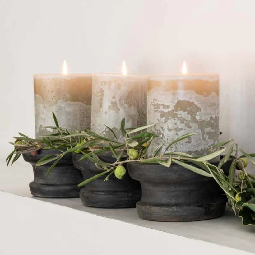 Gommaire SMALL Hurricane glass "Daniel" smoky brown