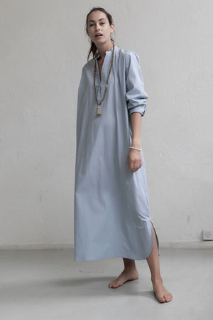 OWL Marrakech long shirt dress "Maison" light blue