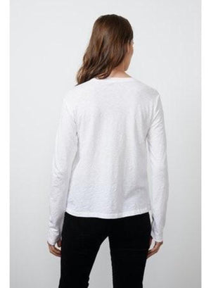 VELVET T-Shirt "Hester" white long sleeve