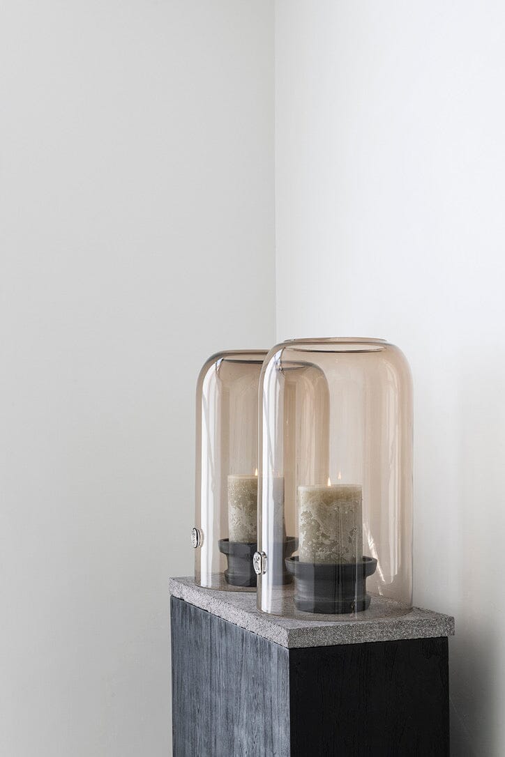 Gommaire SMALL Hurricane glass "Daniel" smoky brown