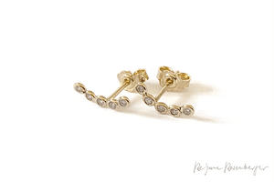 EIKOSY stud earrings "Moon" with diamonds in yellow gold
