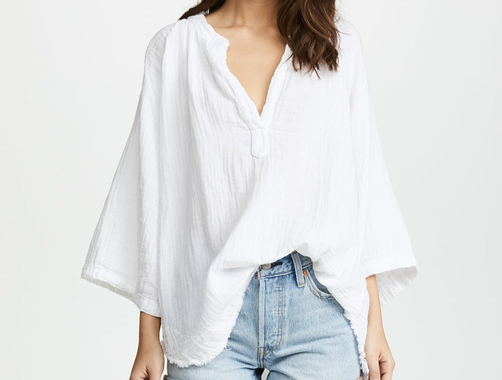 9seed - Marrakesh Baumwoll - Light Gauze Bluse weiss