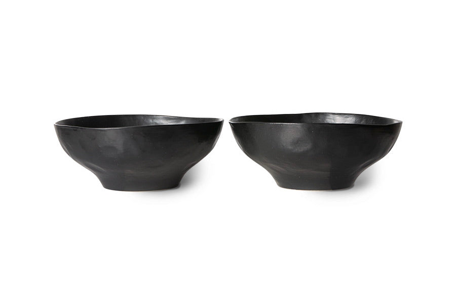 HK Living CHef's Keramik "Rustic Black" Bowl 2er Set