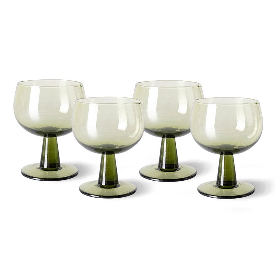 HK Living "The Emerald" Wine Glass low olive