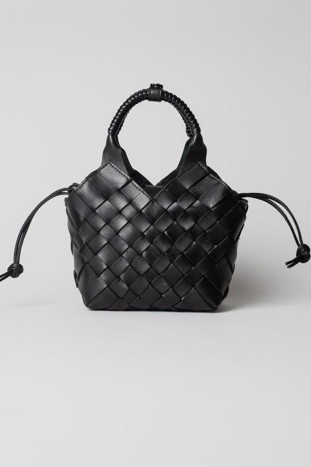 CALAJADE Leather shopper "MISU" MINI - black