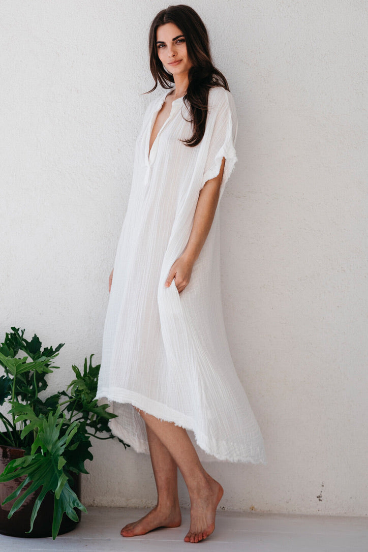 9seed - Tunisia Caftan Dress white