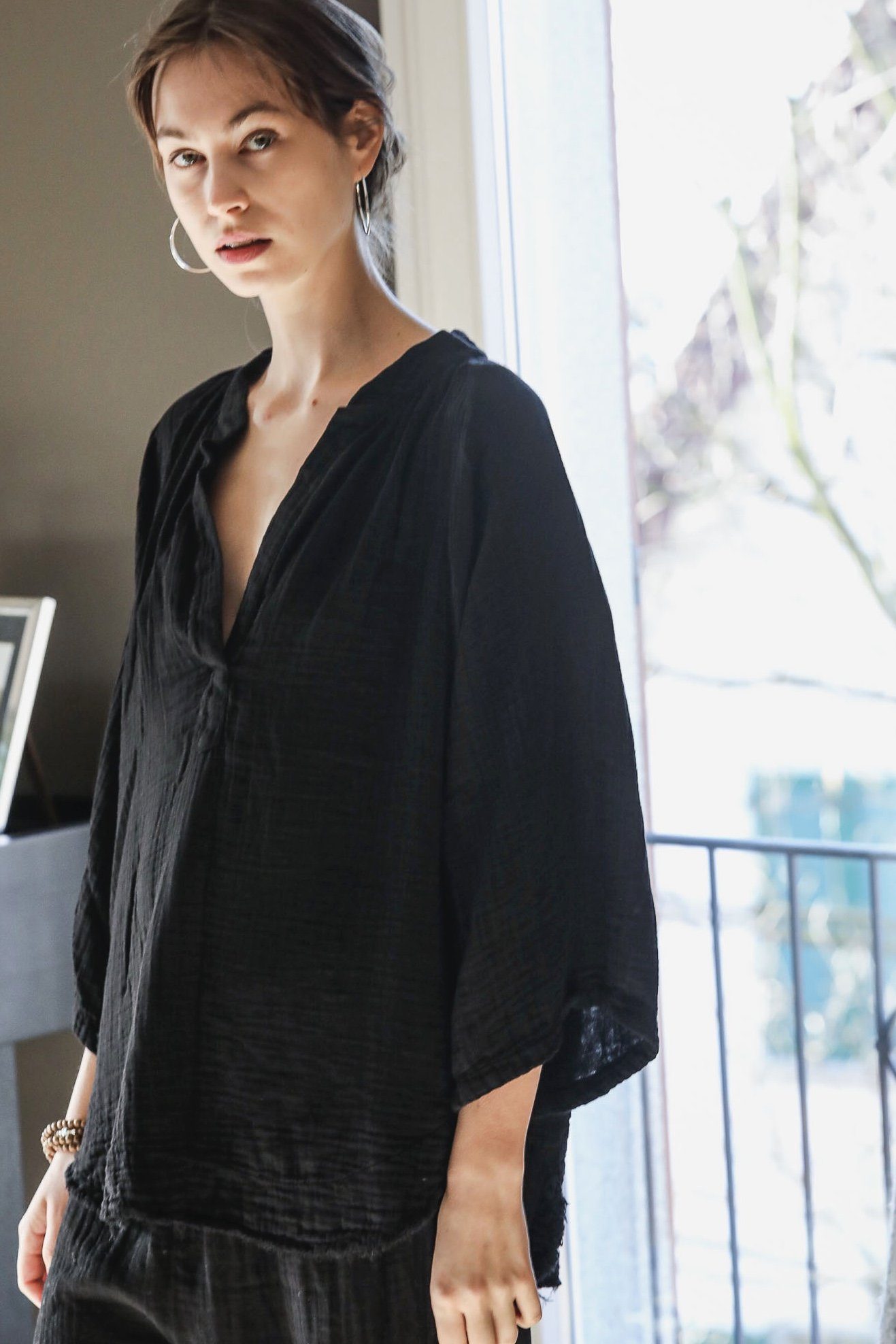 9seed - Marrakesh cotton blouse black