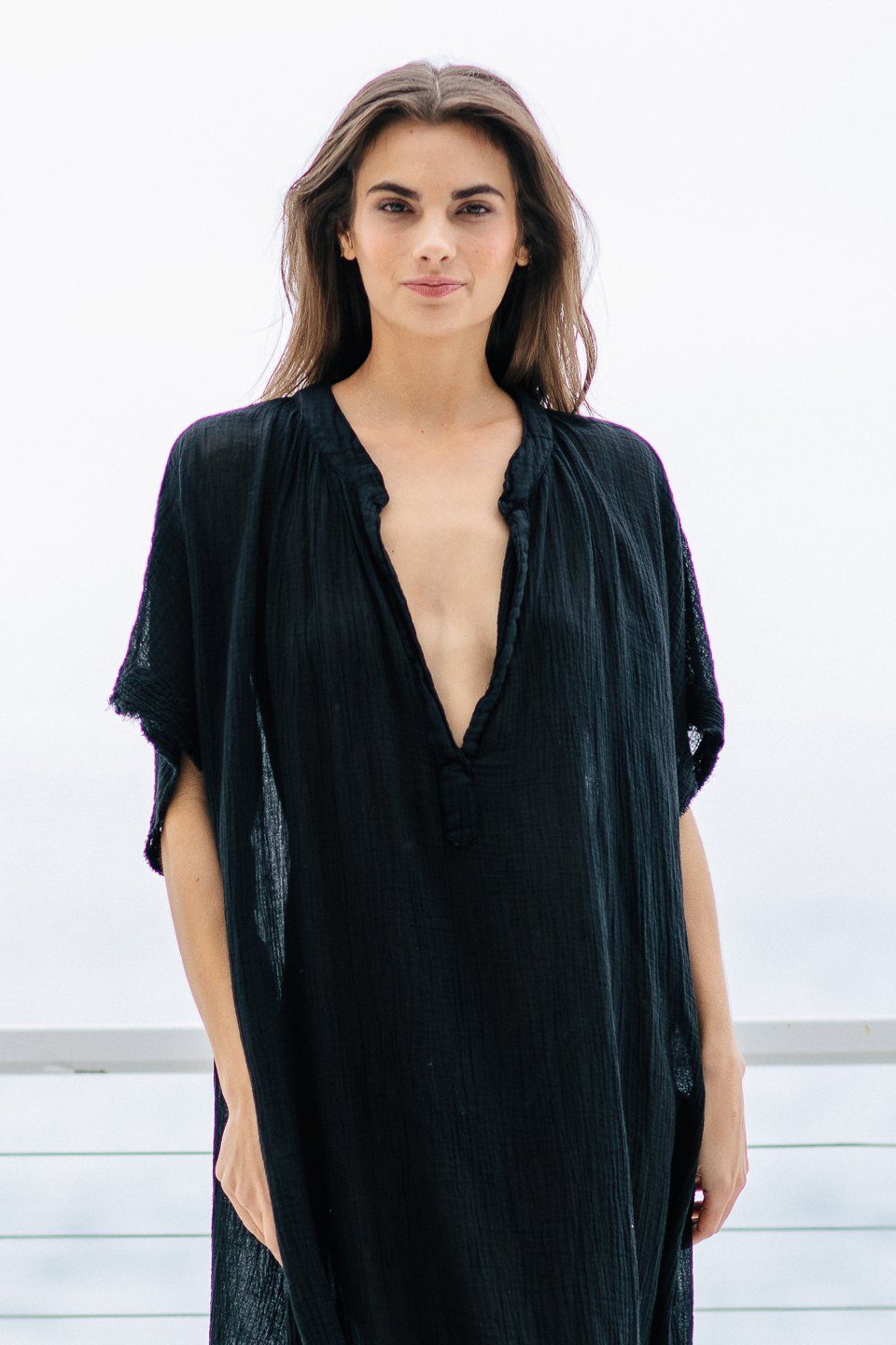 9seed - Tunisia Caftan Dress - Gauze schwarz